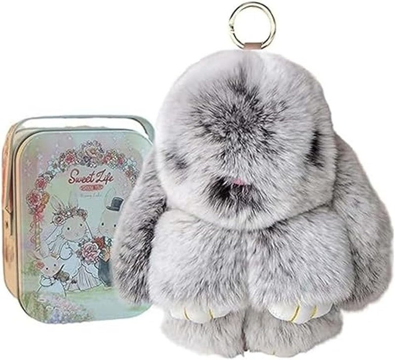 RWSEFK Bunnylulu Keychain with Box, Bunnylulu Keychain with Tin, Bunnylulu Cute Plush Key chain - Image 1